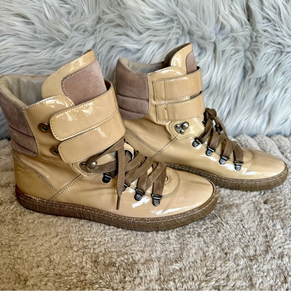 Brunello Cucinelli Shoes - Brunello Cucinelli high top patent leather sneakers